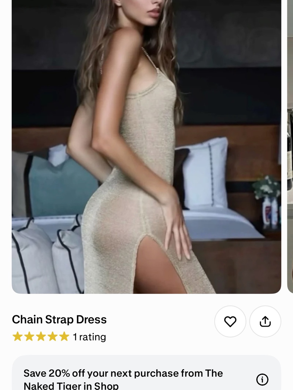 The Naked Tiger Women's Chain Strap Chemise Slip in Gold